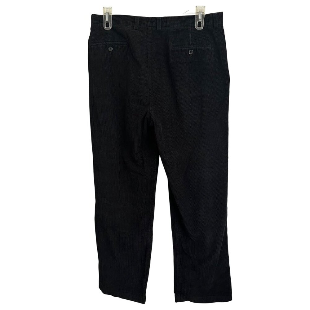 Claiborne Mens Black Corduroy Pants 36x32 100% Cotton Normcore Preppy Academia - Picture 2 of 5